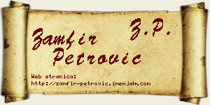 Zamfir Petrović vizit kartica